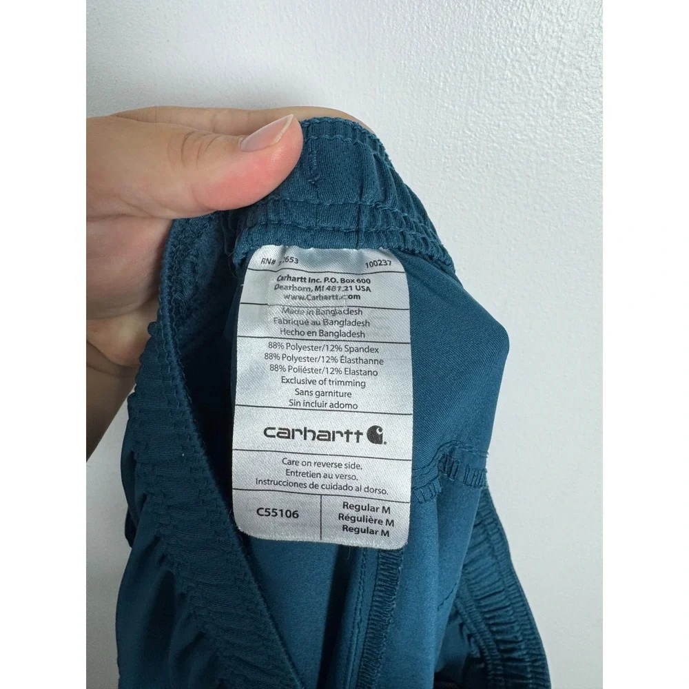 Workwear Carhartt Men Medium Scrub Pants Teal Force Rugged Flex Cargo C55106